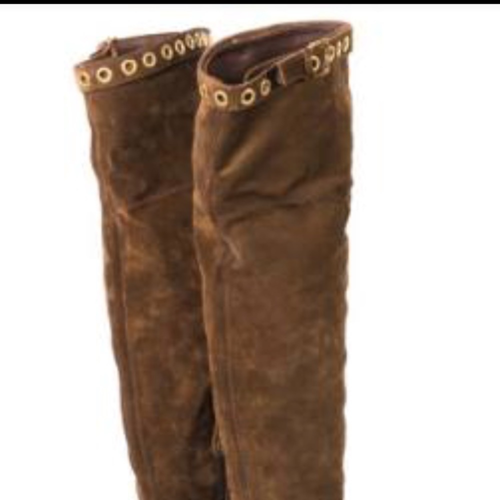 Car Shoe Prada Women Brown Knee Hight Boots